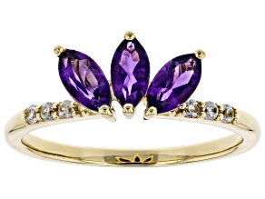 Purple African Amethyst 10k Yellow Gold Ring .66ctw
