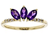 Purple African Amethyst 10k Yellow Gold Ring .66ctw