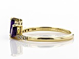 Purple African Amethyst 10k Yellow Gold Ring .66ctw