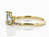 Blue Aquamarine 10k Yellow Gold Ring .63ctw