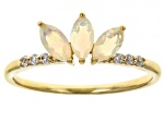 Multi-Color Ethiopian Opal 10k Yellow Gold Ring .49ctw