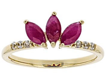 Picture of Red Ruby 10k Yellow Gold Ring .86ctw