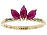 Red Ruby 10k Yellow Gold Ring .86ctw