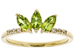 Green Peridot 10k Yellow Gold Ring 0.76ctw