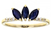 Blue Sapphire 10k Yellow Gold Ring .86ctw