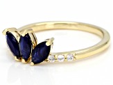 Blue Sapphire 10k Yellow Gold Ring .86ctw