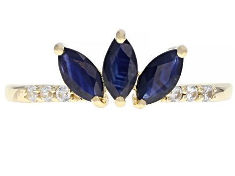 Blue Sapphire 10k Yellow Gold Ring .86ctw