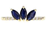 Blue Sapphire 10k Yellow Gold Ring .86ctw