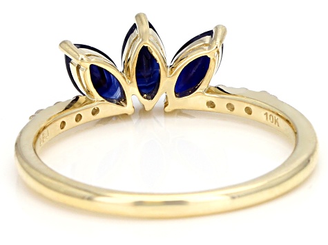 Blue Sapphire 10k Yellow Gold Ring .86ctw