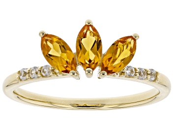 Picture of Yellow Citrine 10k Yellow Gold Ring .66ctw