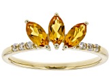 Yellow Citrine 10k Yellow Gold Ring .66ctw