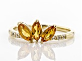 Yellow Citrine 10k Yellow Gold Ring .66ctw