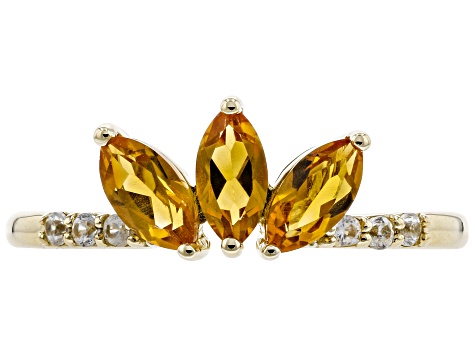 Yellow Citrine 10k Yellow Gold Ring .66ctw