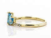 Swiss Blue Topaz 10k Yellow Gold Ring .73ctw