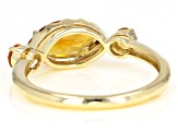 Yellow Citrine 10k Yellow Gold 3-Stone Ring 1.02ctw