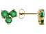 Green Brazilian Emerald 10k Yellow Gold Stud Earrings 1.23ctw