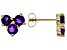 Purple African Amethyst 10k Yellow Gold Stud Earrings 1.28ctw