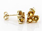 Golden Citrine 10k Yellow Gold Stud Earrings 1.28ctw