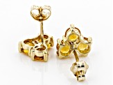 Golden Citrine 10k Yellow Gold Stud Earrings 1.28ctw