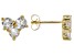 White Zircon 10k Yellow Gold Stud Earrings 1.63ctw