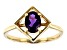 Purple African Amethyst 10k Yellow Gold Ring .63ctw