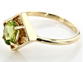 Green Peridot 10k Yellow Gold Ring .72ct