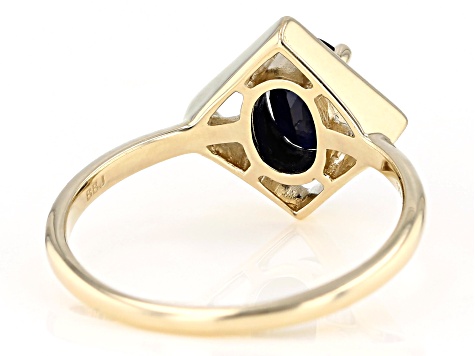 Blue Sapphire Solitaire 10k Yellow Gold Ring 0.81ct