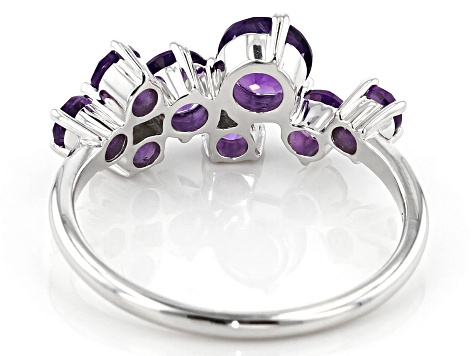 Purple African Amethyst Rhodium Over 10k White Gold Ring 1.06ctw