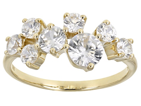 White Zircon 10k Yellow Gold Ring 1.92ctw