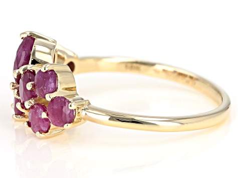 Red Ruby 10k Yellow Gold Ring 1.55ctw