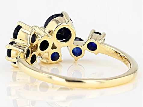 Blue Sapphire 10k Yellow Gold Band Ring 1.57ctw