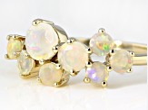 Mulit Color Opal 10k Yellow Gold Band Ring