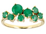 Green Emerald 10k Yellow Gold Band Ring 1.18ctw