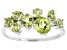 Green Peridot Rhodium Over 10k White Gold Ring 1.48ctw