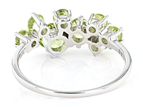 Green Peridot Rhodium Over 10k White Gold Ring 1.48ctw