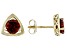 Red vermelho Garnet(TM) 10k Yellow Gold Stud Earrings 1.74ctw