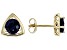 Blue Sapphire 10k Yellow Gold Stud Earrings 2.02ctw