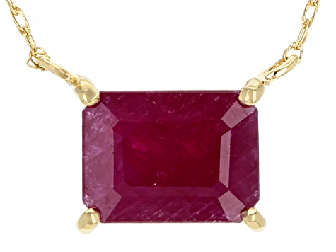 Red Mahaleo® Ruby 10k Yellow Gold Necklace  1.87ct