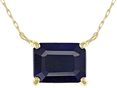 Blue Sapphire 10k Yellow Gold Necklace