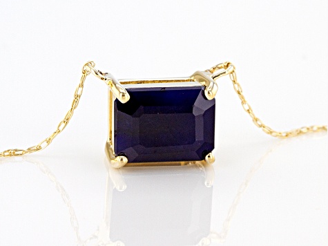 Blue Sapphire 10k Yellow Gold Necklace