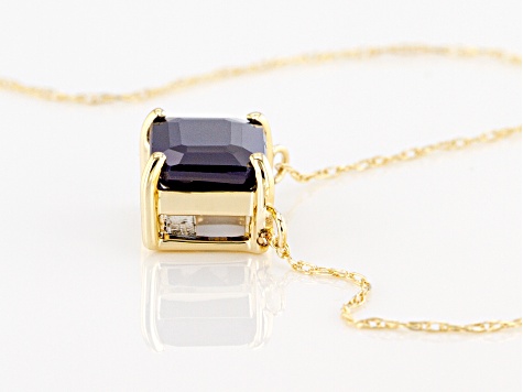Blue Sapphire 10k Yellow Gold Necklace