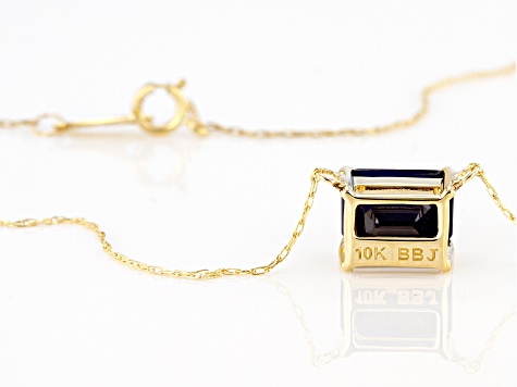 Blue Sapphire 10k Yellow Gold Necklace