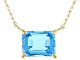 Swiss Blue Topaz 10k Yellow Gold Necklace 1.66ct