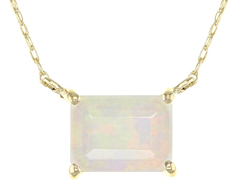 Multi Color Ethiopian Opal 10k Yellow Gold Necklace