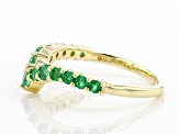 Green Emerald 10k Yellow Gold Ring .52ctw