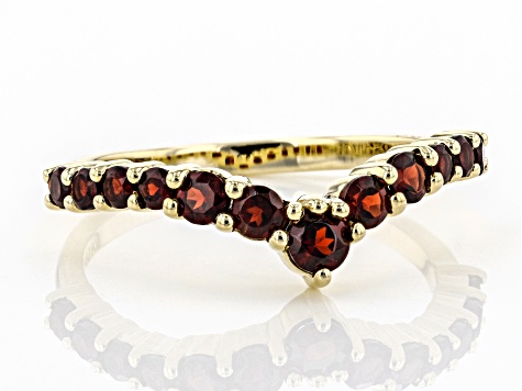 Red Garnet 10k Yellow Gold Ring .78ctw