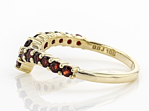 Red Garnet 10k Yellow Gold Ring .78ctw