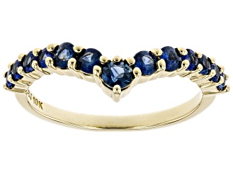 Blue Sapphire 10k Yellow Gold Ring .68ctw