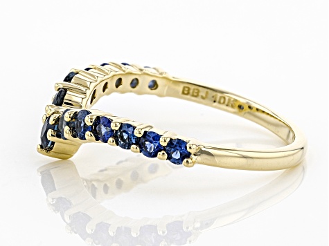 Blue Sapphire 10k Yellow Gold Ring .68ctw
