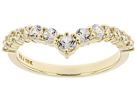 White Zircon 10k Yellow Gold Ring .81ctw